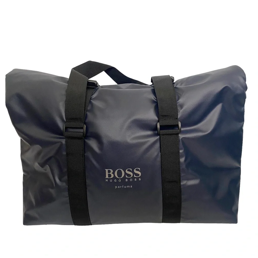 NWOT Hugo Boss Parfum Weekender Expandable Duffle Bag Navy Blue